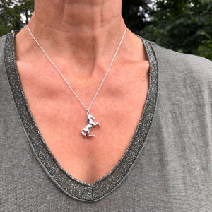 Rearing Horse Charm Necklace