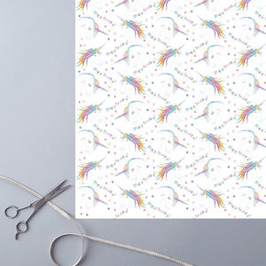 Happy Birthday Unicorns And Stars Wrapping Paper